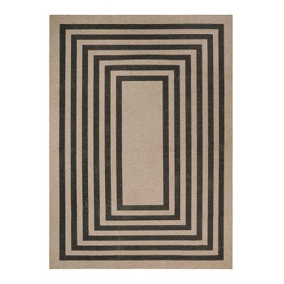 Lahome Rectangle Back to College Series Geometric Frame Machine Washable Outdoor Area Rug-Durable Carpet for Patio, Deck, or Garden