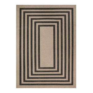 Lahome Rectangle Back to College Series Geometric Frame Machine Washable Outdoor Area Rug-Durable Carpet for Patio, Deck, or Garden - 1 of 4