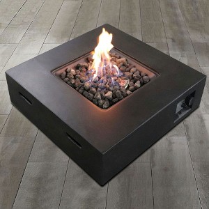 Resenkos Concrete Propane Gas Fire Pit table, for Outside Patio with Auto-Ignition, - 1 of 4