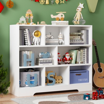 Book Shelf, Cubes Storage Organizer, Freestanding Bookshelf Cube Shelf for Bedroom, Living Room, 3-Tier Open Bookshelf Wooden Bookcase