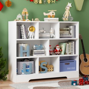 Book Shelf, Cubes Storage Organizer, Freestanding Bookshelf Cube Shelf for Bedroom, Living Room, 3-Tier Open Bookshelf Wooden Bookcase - 1 of 4