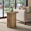 24.8-Inch Round End Table, Farmhouse Side Table with Thickened Tabletop - 2 of 4