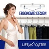 LifeMaster Clear Plastic Skirt Hangers with Adjustable Clips - Space-Saving Closet Organizer, 360° Swivel Hook - image 4 of 4