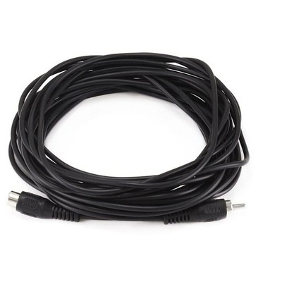 Monoprice Single-Channel Extension Cable - 25 Feet - Black | RCA Plug/Jack Male/Female, ideal for extending low-frequency RCA connections