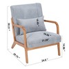 NicBix 15"Mid-Century Modern Accent Chair with Lumbar Pillow,Corduroy Fabric Armchair with Natural Cotton Cushion,Living Room Reading Chair - 3 of 4