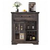 32 inch Kitchen Sideboard Buffet with Drawer & Sliding Barn Door  & Adjustable Storage Shelves,  Coffee Bar Cabinet, Accent Cabinet for Kitchen - 2 of 4