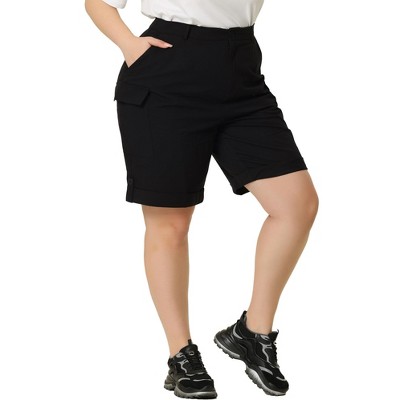 Agnes Orinda Women's Plus Size Above-the-Knee Length Jogger Pocket Track Cargo Shorts