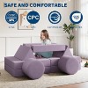 13 Pcs Modular Kids Play Sofa, Toddler Couch for Building Fort, Washable Floor Foam Sofa, Children Convertible Velvet Cushions for Playroom, Bedroom - 3 of 4
