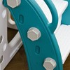 70.10"Qaba 8 in 1 Toddler Slide for Kids Age 1-3 Years, Indoor Kids Slide Playset with Basketball Hoop, Climber, Telescope, Tunnel, Yellow - 3 of 4