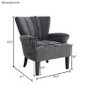Coolbibila Modern Accent Chair, Polyester Armchair With Channel Back,  Club Chair With Soft Fabric - 4 of 4