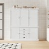 73" Farmhouse Kitchen Pantry Cabinet with Adjustable Shelves and Large Drawers, Storage Cabinet for Dining room or living room-Maison Boucle - 2 of 4