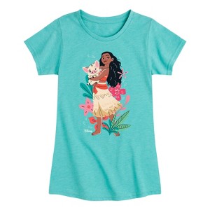 Girls' - Disney Princess - Moana and Pua Fitted Short Sleeve Graphic T-Shirt - 1 of 4