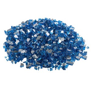 VEVOR Fire Glass, 10LBS / 4.5KG High-Temperature Resistant Fireplace Rocks, 1/2-Inch / 12.7 mm Reflective & Smokeless Firepit Glass Rock, Pacific Blue - 1 of 4
