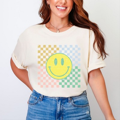 Simply Sage Market Four Square Smiley Face Garment Dyed Tee