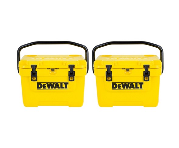 DeWalt DXC10QT Roto-Mold Design 10 Quart Insulated Lunch Box, Yellow (2 Pack)