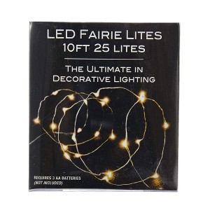 Kurt Adler Indoor Battery Operated 25-Light LED Warm White Fairy String Light Set, 8ft - 1 of 4