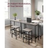 VASAGLE Bar Table and Chairs Set, Square Bar Table with 2 Bar Stools, Dining Pub Bar Table Set for 2, Living Room, Party Room - 4 of 4