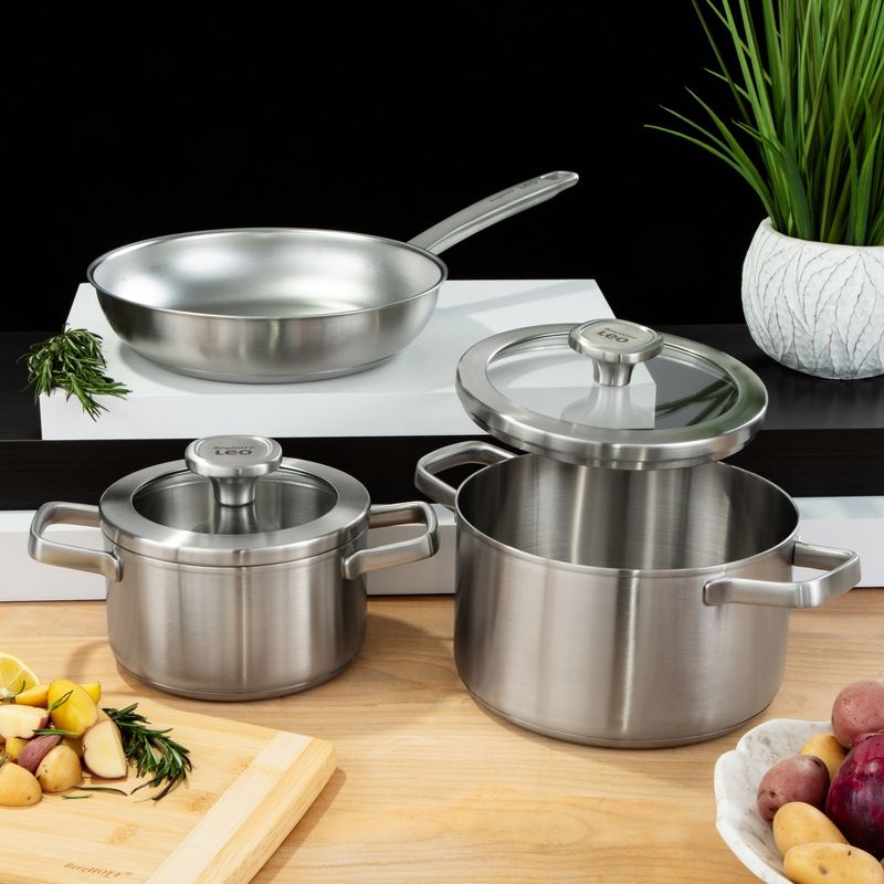 BergHOFF Graphite 5Pc Recycled 18/10 Stainless Steel Cookware Set, 2 of 8