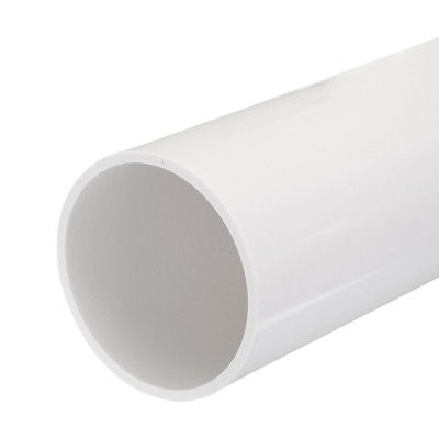 Unique Bargains Water Plumb DIY Crafts High Impact Rigid Round Pipes 8" Length ID 3.2" OD 3.54" White