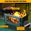 Portable Tent Stove, Wood Burning Stove with View Glass, Large Stainless Steel Stove with 5 Chimney Pipes for Outdoor Camping Heating Cooking - 2 of 4