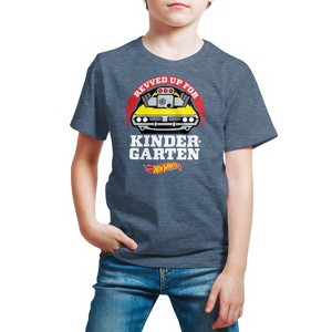Boys' - Hot Wheels - Revved Up For Kindergarten Short Sleeve Graphic T-Shirt - 1 of 4