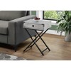 Monarch Specialties Accent Table Side End Nightstand Lamp Storage Drawer Living Room Bedroom Metal Laminate Grey Black Contemporary Modern - 2 of 4