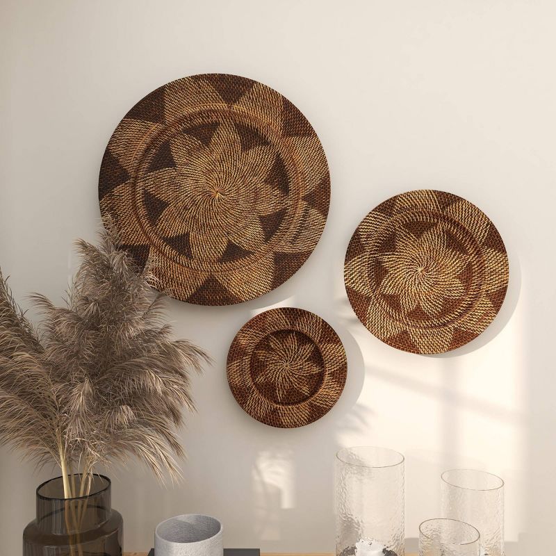 Set of 3 Rattan Plate Woven Basket Wall Decors - Olivia & May, 6 of 18
