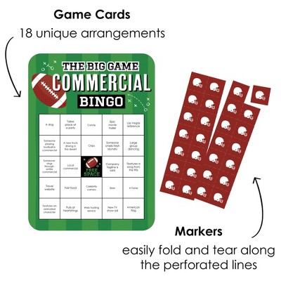 The Big Game Football Bingo Cards and Markers Set