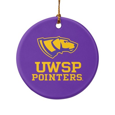 University of Wisconsin-Stevens Point Pointers Logo Porcelain Holiday Christmas Tree Ornament