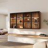 Wall Mounted Curio Cabinet with Glass Doors,15.75"D x 31.50"W x 32.25"H,Brown - 3 of 4