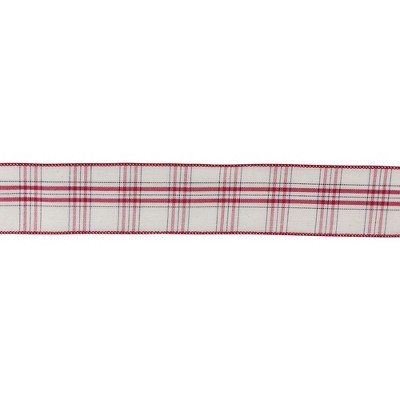 Melrose Wired Cotton Plaid Ribbon 2.5" x 10 yds. (Set of 2)