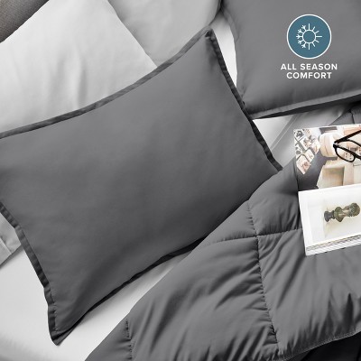 Gray Hypoallergenic Polyester Standard Pillow Sham Set