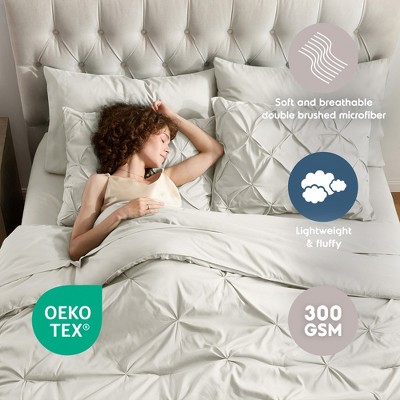 King Off White Microfiber Down Alternative 7-Piece Bedding Set