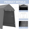 Outdoor Portable Storage Shelter Shed, Carport for Motorcycle, Waterproof and UV Resistant, Anti-Snow, Portable Garage Kit Tent, Gray - 3 of 4