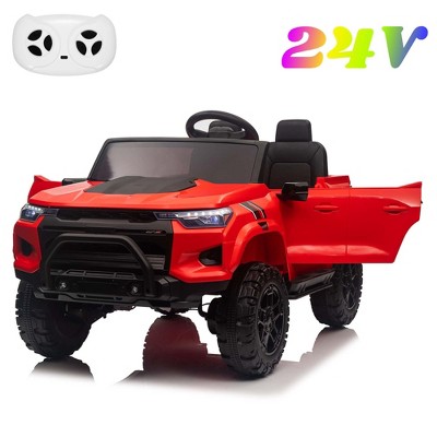 24V 2-Seater Electric Ride-On Truck for Kids with Remote Control, LED Lights, Music, Storage, Battery Powered Car Toy for Toddlers Boys & Girls