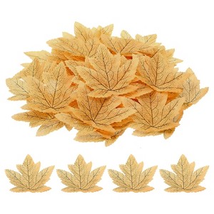 Unique Bargains Wedding Thanksgiving Halloween Decoration Artificial Maple Leaves 200 Pcs - 1 of 4