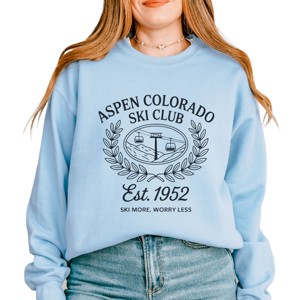 Aspen Colorado Ski Club Laurel Leaves - Women's Graphic Sweatshirt - 1 of 4