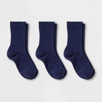 Kids' 3pk Dress Socks - Cat & Jack™ Navy