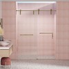 NicBex Shower Door 76" H Frameless Single Sliding Soft-closing Shower Doors, 5/16" (8mm) Thick Tempered Glass with Explosion-proof Film, Gold - 4 of 4
