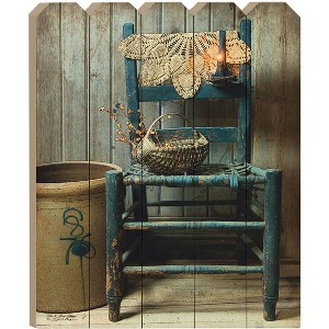 This Old Chair By Artisan Susie Boyer, Printed on Wooden Picket Fence Wall Art - 1 of 1