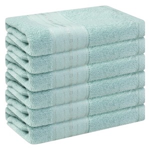 Unique Bargains Soft Comfortable Durable Absorbent Washcloths 6 Pcs - 1 of 4