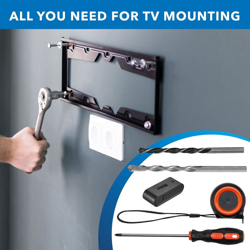 Mount-It! TV Mount Installation Kit, 2 Wood Drill Bits, 2 Concrete Drill Bits, 1 Stud Finder with Bubble Level, 1 Tape Measure, 1 Philipps Screwdriver, 2 of 9