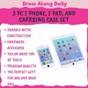3pc Tech Set for American 18" Dolls w Cell Phone, Computer Tablet, and Accessory Bag- Premium Durable Metal Construction- Perfect Techie Girl Gift Set - 3 of 4