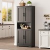 White Pantry Cabinet,70" Tall Kitchen Pantry Cabinet with Doors and Adjustable Shelves Freestanding Cupboard Tall Storage Cabinet - 3 of 4