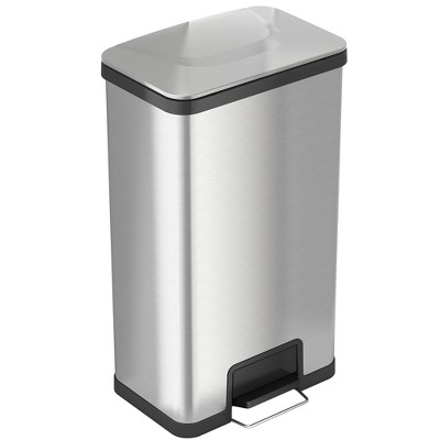 iTouchless Step Pedal Kitchen Trash Can with AbsorbX Odor Filter 18 Gallon Rectangular Stainless Steel