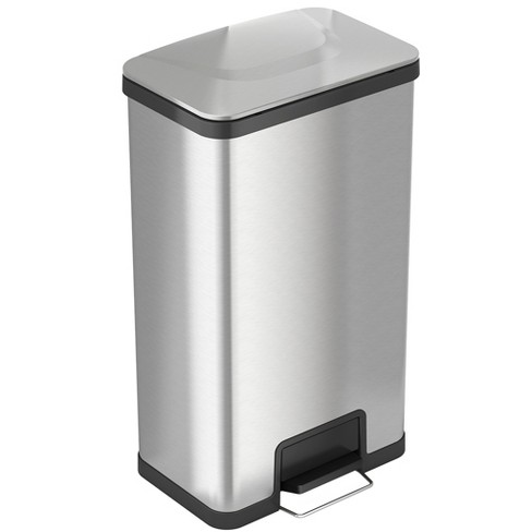 Itouchless Step Pedal Kitchen Trash Can With Absorbx Odor Filter