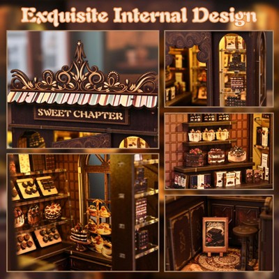 Детские куклы Etokfoks DIY 3D Wooden Book Nook Kit 1 Piece Miniature Tiny House Bookshelf Decor for Adults Teens Beginners Book Lovers Gift — фото 5