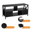 TV Stand for up to 50 inch TV, Entertainment Center with Fabric Drawers & Open Shelves, Storage Drawer Unit for Bedroom, Living Room, Entryway, Black - 4 of 4