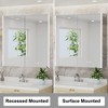 Rail Medicine Cabinet with Mirrors and Lights, Recessed/Wall Mounted LED Bathroom Cabinet, 3 Light Mode, Dimmable, Defogger, Aluminum, Silver - 3 of 4