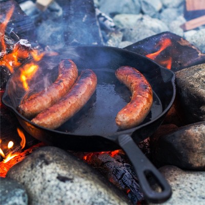 Pre-Seasoned Black Cast Iron 3-Piece Skillet Set
